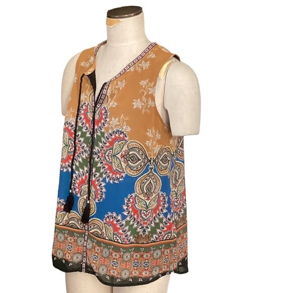 Daniel Rain Tunic Floral Sleeveless Top Sz M #74M - Picture 3 of 8